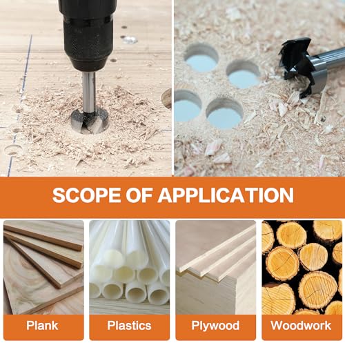 GMTOOLS Forstner Bit Set, 16PCS Forstner Drill Bits for Wood, Carbide Forstner Bit for Woodworking, Auger Opener Round Shank Drilling Cutting Tool for Hardwood, Softwood, Plastic, Plywood - style: 16PCS Forstner Drill Bits
