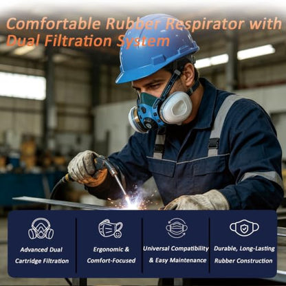 Reusable Half Face Respirator Mask with Filters