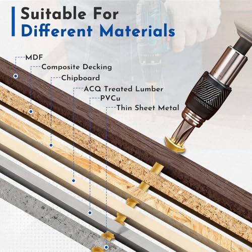 #8 x 1-1/4" Deck Screws Wood Screws, Torx Flat-Head Exterior Screws, T25 Star Bit Included(880PCS 5LB Box) - size: #8x1-1/4"