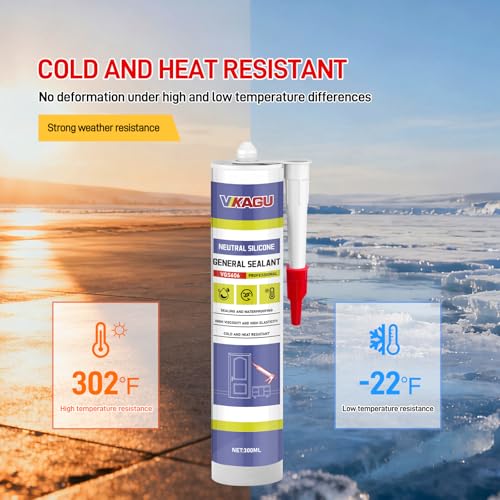 VGS606 Silicone Sealant, Clear 300ml, Weatherproof Caulk - style: 1 Pack