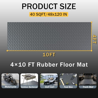 StellarStar 4x10 FT Garage Floor Mat, 2mm Thickened PVC Coin Pattern - color: Gray(Coin), size: 4x10 FT