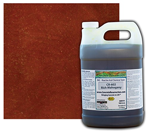 Acid Concrete Stain Professional Grade Rich - Mahogany, 1 Gallon - color: Rich Mahogany, size: 1 Gallon