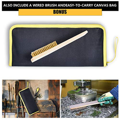 Metal File Set, Large Flat File/Half-Round File/Triangle File/Round File - color: Black-17pcs
