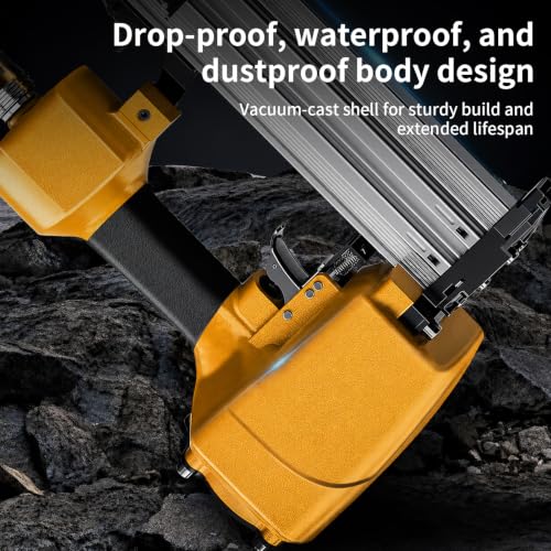 Nail Gun, Framing Pneumatic Nail Gun, 16GA, Nail Slot Capacity 100 for Upholstery, Diy Project, Woodworking, T50 - color: Orange-t50