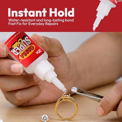 Super Glue All Purpose, Fastest & Toughest Adhesive 3g Instant Repair Unbreakable Bond, Strong Superglue Liquid for Hard Plastic, Rubber, Metal, Leather, Ceramics, Wood, DIY Craft (6)