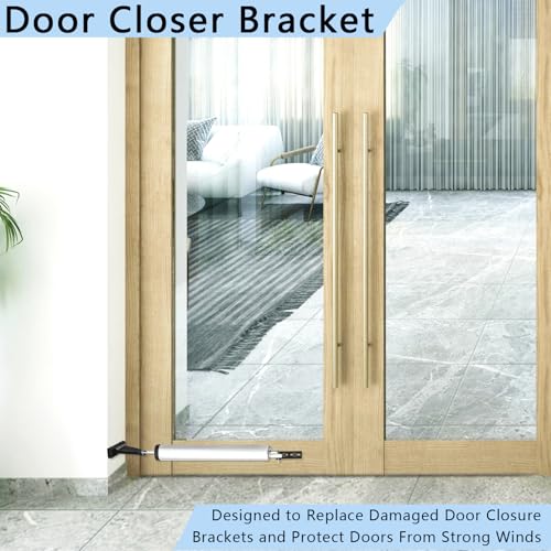 Reinforced Storm Door Closer Bracket, Screen Door Closer Replacement Part, Compatible with Andersen, Emco, Larson,Pella,40201 Door Repair Kit, for Wind Protection and Protecting Doors (Black) - style: Black