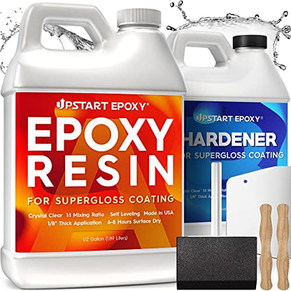 Upstart Epoxy Table Top Epoxy Resin Kit 1 Gallon, Crystal Clear Resin - size: 1 Gallon