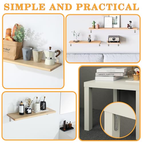 Alise Brushed Floating Shelf Brackets,L Bracket for Shelves,6x4 Inch,4 Pcs - color: Brushed Nickel, size: 6x4 Inch