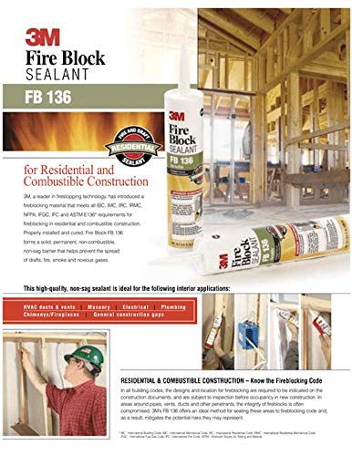 3M FB 136 10.1-oz. Fire Barrier Caulk - Quantity 12