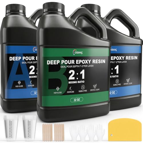 Deep Pour Epoxy Resin, 96 Gallon 2:1 Casting Kit, 2-4 Inch Pour - size: 96OZ