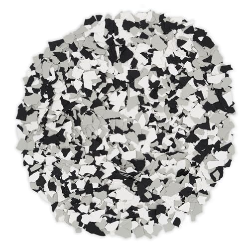 Epoxy Floor Kit for Concrete, 300-400 ft², Medium Gray with Domino Flake - size: 300-400 ft², style: Medium Gray with Domino Flake