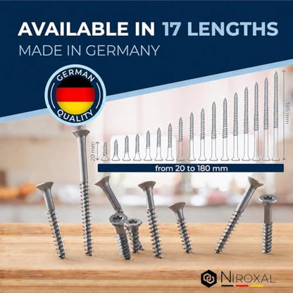 #14-2-3/4" Exterior Wood & Fence Screws 6x70mm Stainless Steel Flat Head Deck Screws Partial Thread 6mm Strong 70mm Long 10 Pieces Rust Resistant A2 - size: 70 mm ≈ 2.76 in