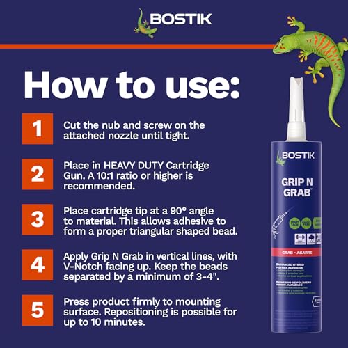 BOSTIK Grip n Grab 9.5oz Instant Grab Premium Heavy Duty Adhesive Glue