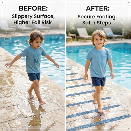 LifeGrip Rubber Anti Slip Tape, 2" x15' Waterproof Grip Tape for Pool, Blue - color: Blue, size: 2" X 15'