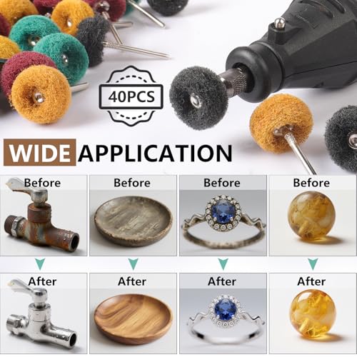 40PCS 1 Inch Abrasive Buffing Wheel for Dremel and Drill