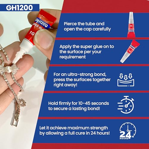 1 Gram (Pack of 24) Single Use Super Glue All Purpose - Superglue - Ca Glue Thick & Strong Adhesive for DIY Craft, Ceramics, Frame, Leather, Metal Etc - style: 1 Gram x 24 PCs Super Glue