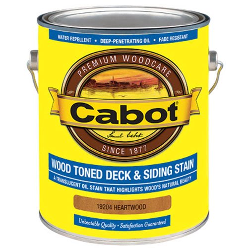 Cabot Wood Toned Stain + Sealer, Low VOC Exterior Natural Wood Stain, Heartwood, Gallon