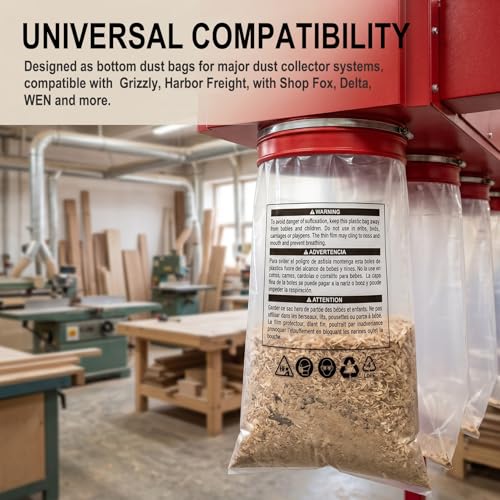 70008 Clear Plastic Dust Collection Bags 14"×32" - style: 6 PACK