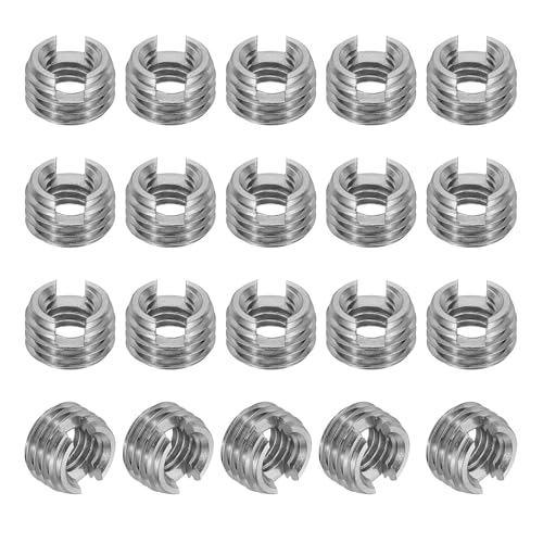 PATIKIL Self-Tapping Threaded Inserts, 20 Pcs M5 x M8 x 5mm 303 Stainless Steel Thread Adapter Reducer Slotted Screw Repair Inserts Nuts Sleeve - size: M5 x M8 x 5mm