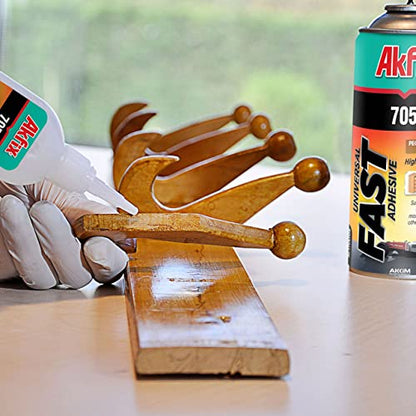 Akfix 400ml 705 Fast Adhesive CA Glue (3.50 oz.) with Activator (13.50 fl oz.) [Clear Super Glue Adhesive and Accelerator Spray] - size: 3.50 oz