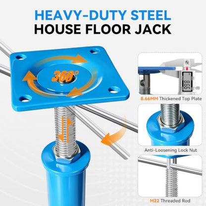 11" - 16" House Jacks for Leveling, 4 Pack Screw Jacks Post - color: Blue, size: 11"-16"