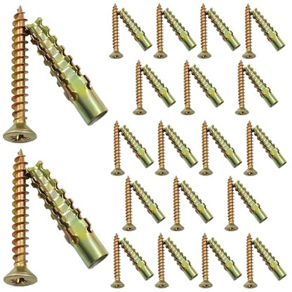 BokWin 20 Pack Gold Anchors and Screws Kit