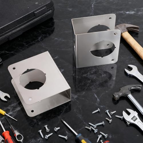2 Pcs Stainless Steel Lock and Door Reinforcement Plate 1-3/4-Inch Thick by 2-3/8-Inch Backset 2-1/8-Inch Bore Door Reinforcement Plate for Reinforcing and Repairing Doors, Silver