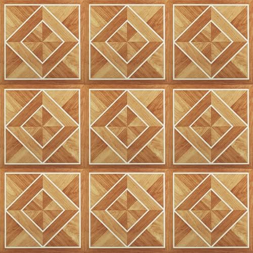 Tivoli Peel & Stick Vinyl Floor Tiles, 45-Pack, 12 x 12 in, White - color: WhtBrdr Inld Prqt