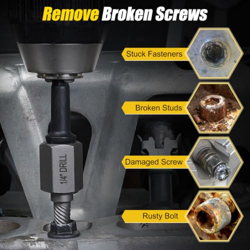 Topec Easy Out Screw Extractor Set 15PCS, 3/8'' Drive Bolt Extractor Kit - size: 15-Piece 3/8'' Dr.