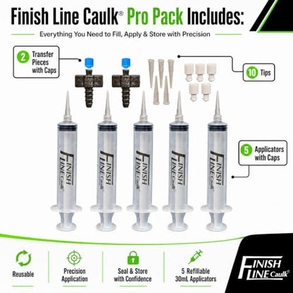 Syringe Style Precision Caulking Tool in Carrying Case - style: Finish Line Caulk Pro Syringe Applicator with Carrying Case