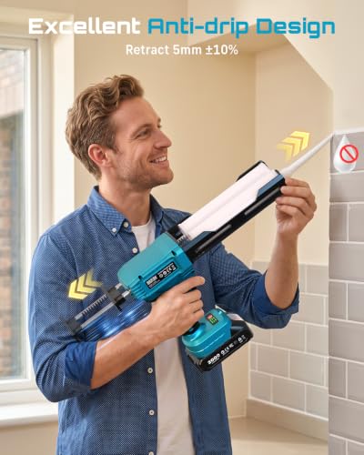 SEESII Electric Dual Cartridge Epoxy Gun 400ML (1:1) with 2 Batteries - color: Dark Navy Blue