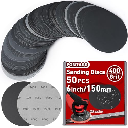 Sanding Discs,50Pcs 6 Inch 400 Grit Hook and Loop Sandpaper - style: 400 Grit
