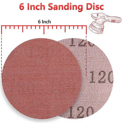 50 Pcs 6 Inch Mesh Sanding Disc for Random Orbital Sander 120 Grit - style: 6 Inch