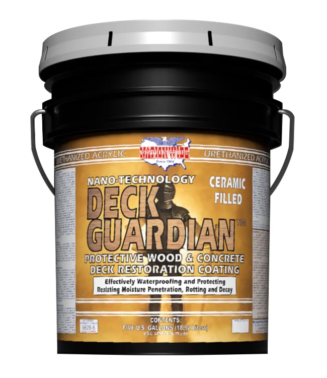 DECK GUARDIAN Elastomeric Deck Paint and Coating - Sombrero Tan - 5 Gallon - color: Sombrero Tan, size: 640 Fl Oz (Pack of 1)