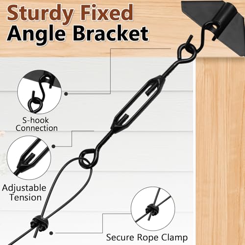 Anti Sag Gate Kit 2 Pack, Cable with Turnbuckle (Black)