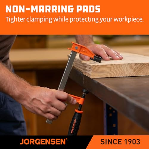 Jorgensen 6" Medium-Duty Steel Bar Clamp Set, 600 lbs Load Limit, 2-Pack - size: 6 Inch Medium Duty