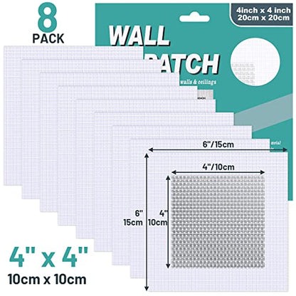 Mckanti 8 Pack 4 Inch Drywall Repair Kit, Aluminum Drywall Patch Wall Repair Patch Kit, Large Hole Patch Repair for Drywall,Heavy Duty Dry Wall Hole Repair Patch - color: 8 Pack 4 Inch Drywall Repair Kit