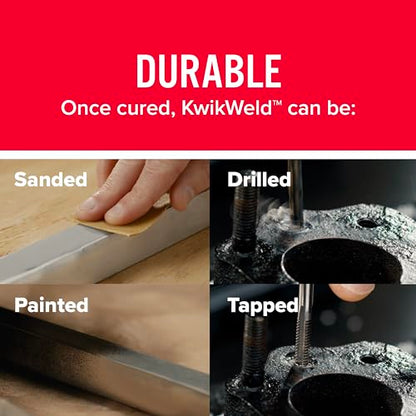 J-B Weld KwikWeld, 6 Minute Set Epoxy, Steel Reinforced Epoxy, High Strength - 2 Pack, Dark Grey (8276-2) - size: 2 oz - 2 Pack