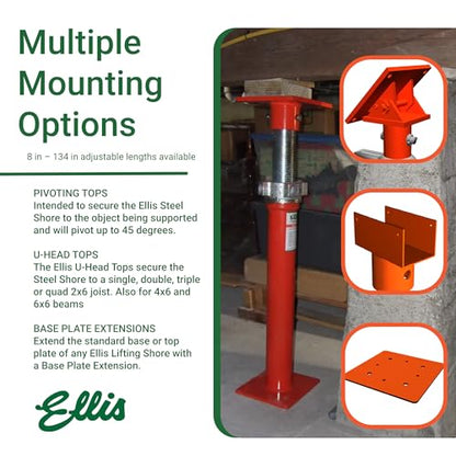 Ellis Light-Duty Lifting Shores, Adjustable Screw Jack Post, 22" to 38" - size: 22" - 38"