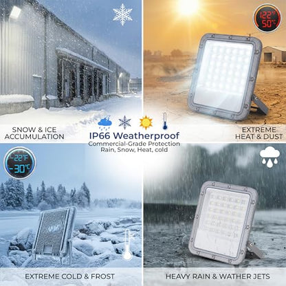 50W LED Flood Light Outdoor, 110-277V Commercial & Residential LED Lights IP66 Waterproof, 6500K Daylight White, 5500LM, Energy Efficient Flood Outdoor Lights, Plug-in LED Flood Lights, 2 Pack - size: 50W-2Pcs