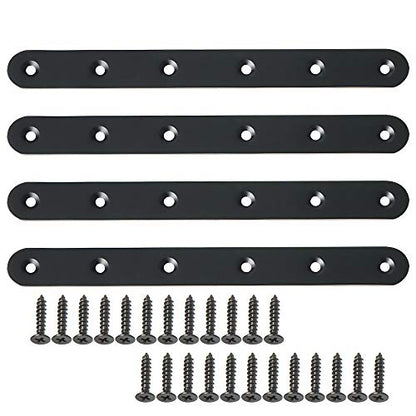Alise Flat Bracket ,8 Inch Black Mending Plate Flat Brace for Wood Shelves - color: Black, size: 8 Inch
