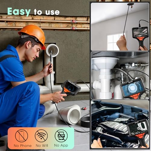 5" Triple Lens Handheld Endoscope Camera with Light