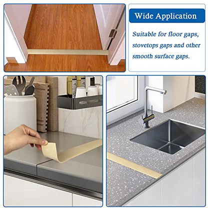 FONUNO Vinyl Floor Transition Strip Self Adhesive Threshold Strip 1.57" W - color: Beige, size: 4cm, 3.3Ft