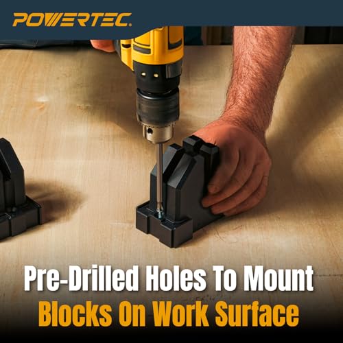 POWERTEC Parallel Clamp Blocks, 4 Pack - for Cabinet Door & Frame Gluing, Compatible with Most Standard Parallel Clamps, Works As Wall Mountable Storage Solution (72155) - style: Parallel Clamp Blocks (4PCs)