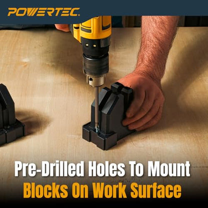 POWERTEC Parallel Clamp Blocks, 4 Pack - for Cabinet Door & Frame Gluing, Compatible with Most Standard Parallel Clamps, Works As Wall Mountable Storage Solution (72155) - style: Parallel Clamp Blocks (4PCs)
