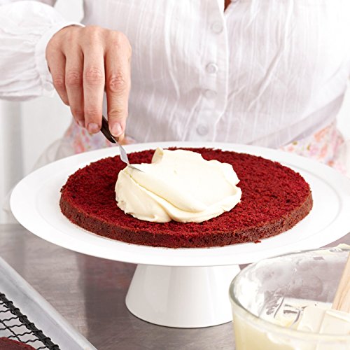 Offset Cake Icing Spatula Set of 3 Professional Stainless Steel Decorating Frosting Spatulas (4"-6"-8" Flexible Resistant Blade) Angled with Wooden Handle - size: 4" & 6" & 8" Offset spatulas