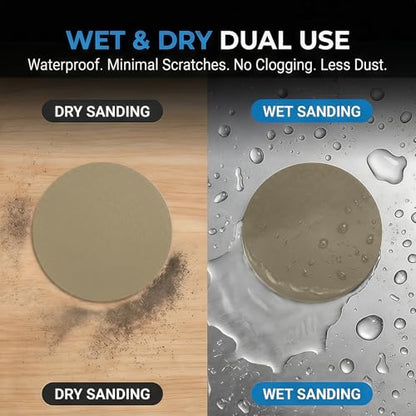 50 Pcs 2" Wet Dry Sandpaper, 10000 Grit, Hook & Loop - style: 10,000 Grit