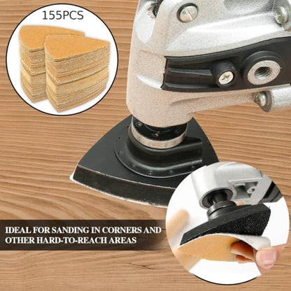 268Pcs Oscillating Multitool Sanding Pads Quick Release Sand Paper Kit