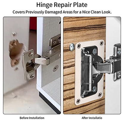 8 Pcs Cabinet Hinges Repair Plates, Cabinet Doors Hinge Repair Kit