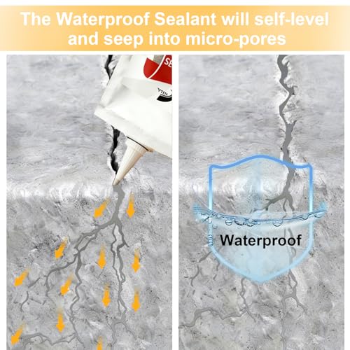 Concrete Crack Filler, 8PC High Elasticity Self-Leveling Sealant - Waterproof Cement Repair for Driveway, Patio, Sidewalk, Joints - Fast Drying Gray Adhesive - Indoor & Outdoor Caulk - size: 9.6LB